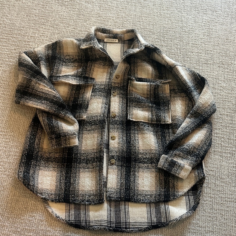 12th Tribe Monochrome Plaid shacket